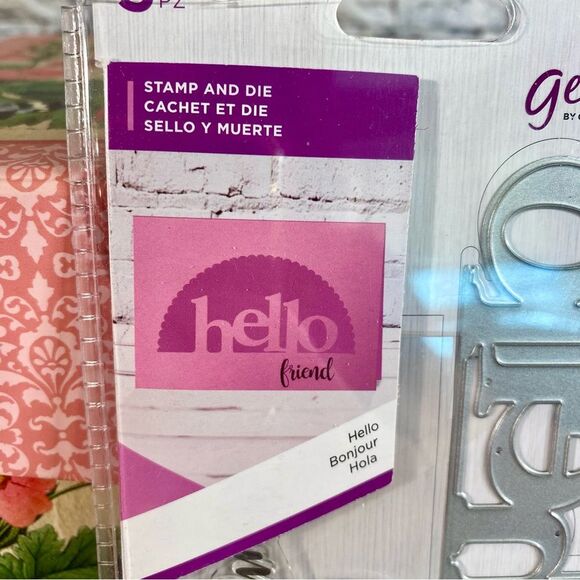 Gemini Crafters Companion Hello Stamp Die Set 3.7 by 1.6 Card Making Scrapbooks - Picture 2 of 4
